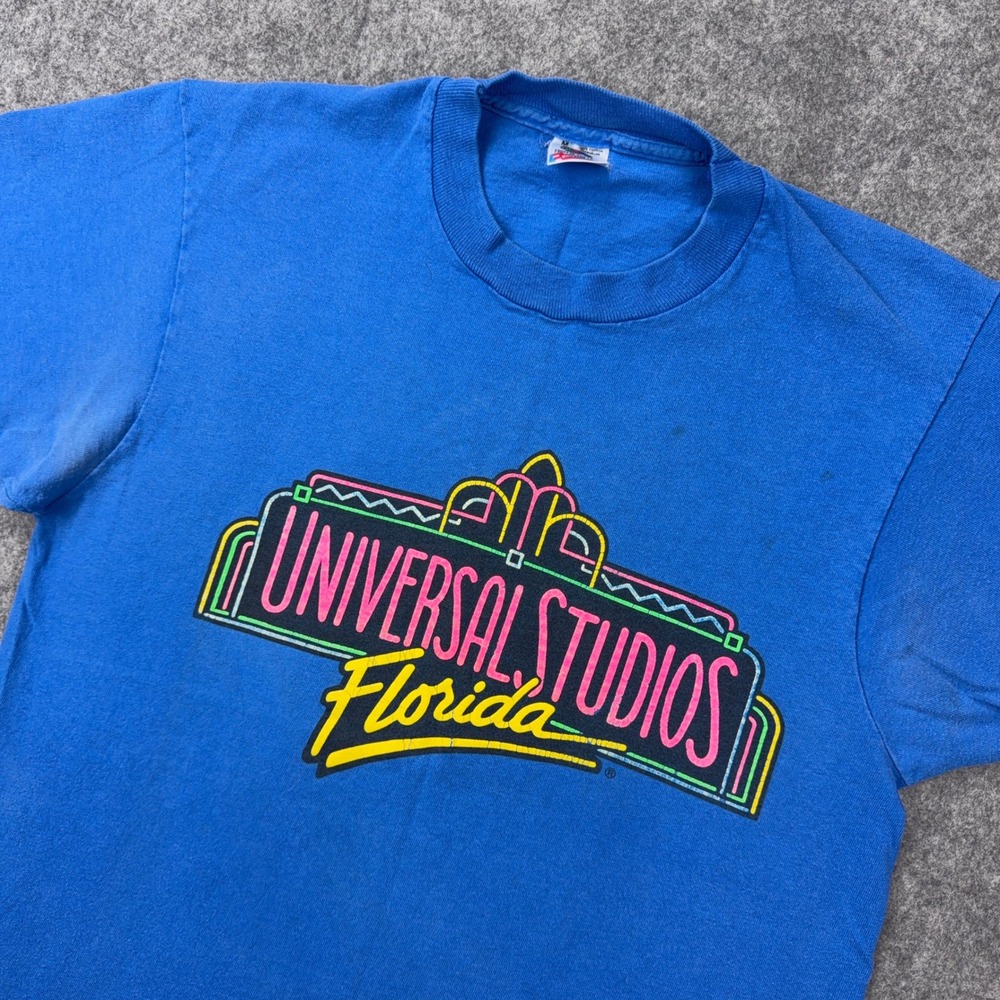 VTG Universal Studios Shirt Mens Medium‎ Blue Florida 90s Single Stitch Tee USA